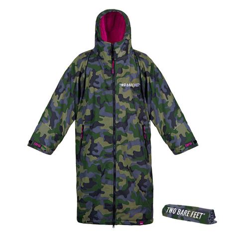 Two Bare Feet Weatherproof Changing Robe & Changing Mat - Green Camo / Raspberry £89.99